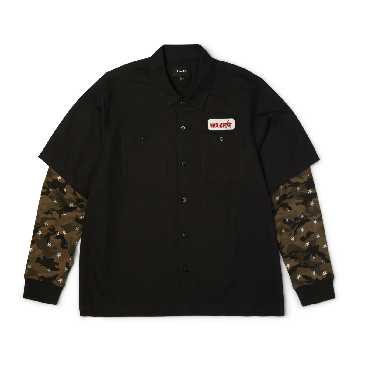 HUF Shadows Black L/s Work Shirt