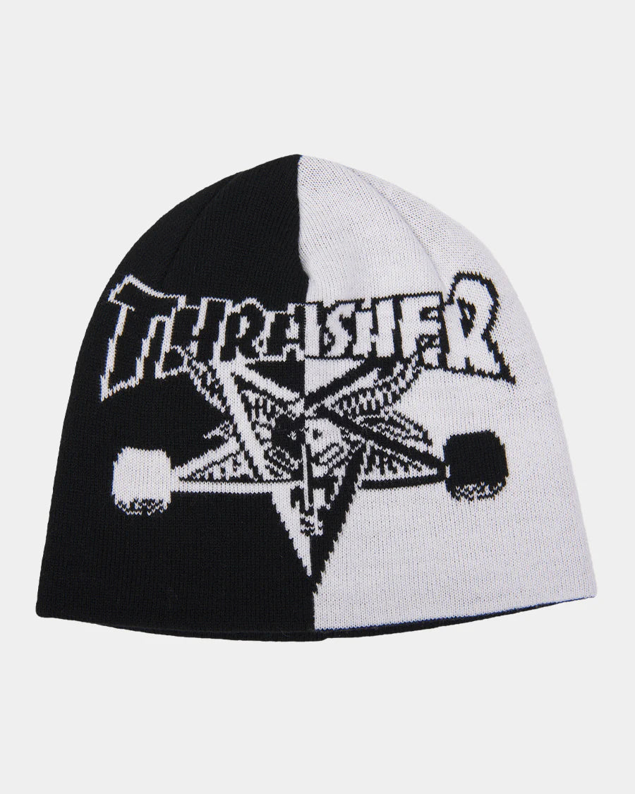 Thrasher Skategoat Black White Split Beanie