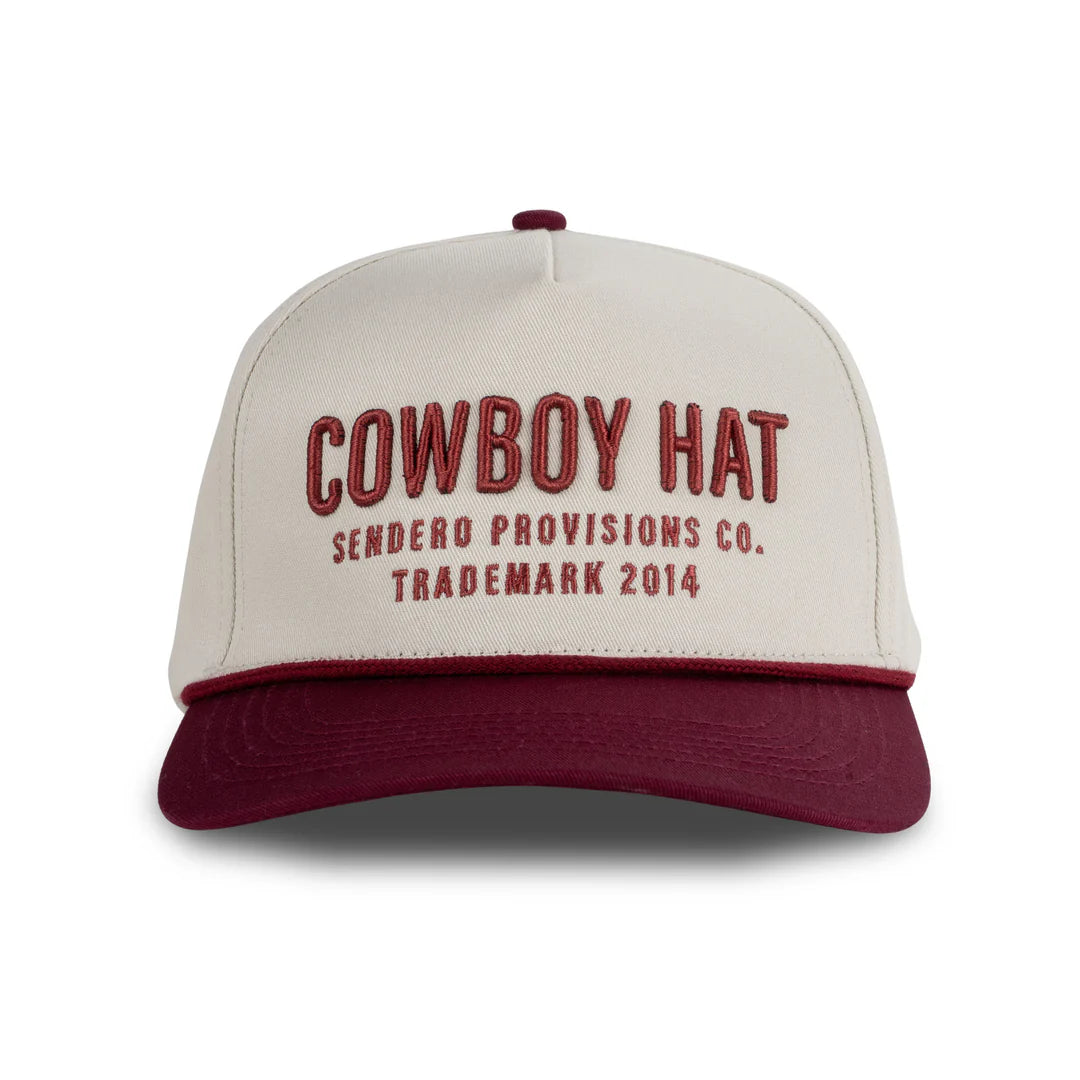 Sendero Cowboy Cream/Maroon 5 Panel Structured Snapback Hat