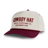 Sendero Cowboy Cream/Maroon 5 Panel Structured Snapback Hat