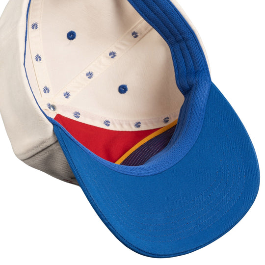 Sendero Not Catching White Blue 5-Panel Structured Snapback Hat