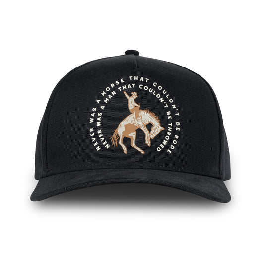 Sendero Never Was A Horse Black 5-Panel Unstructured Snapback Hat