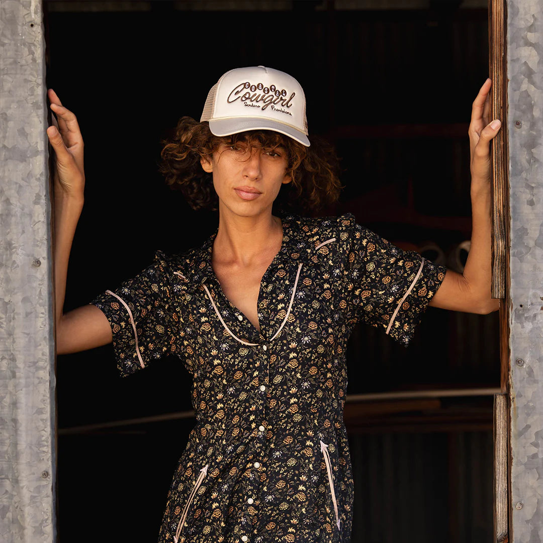 Sendero Coastal Cowgirl Cream Brown Snapback Hat – Long  display picture 1