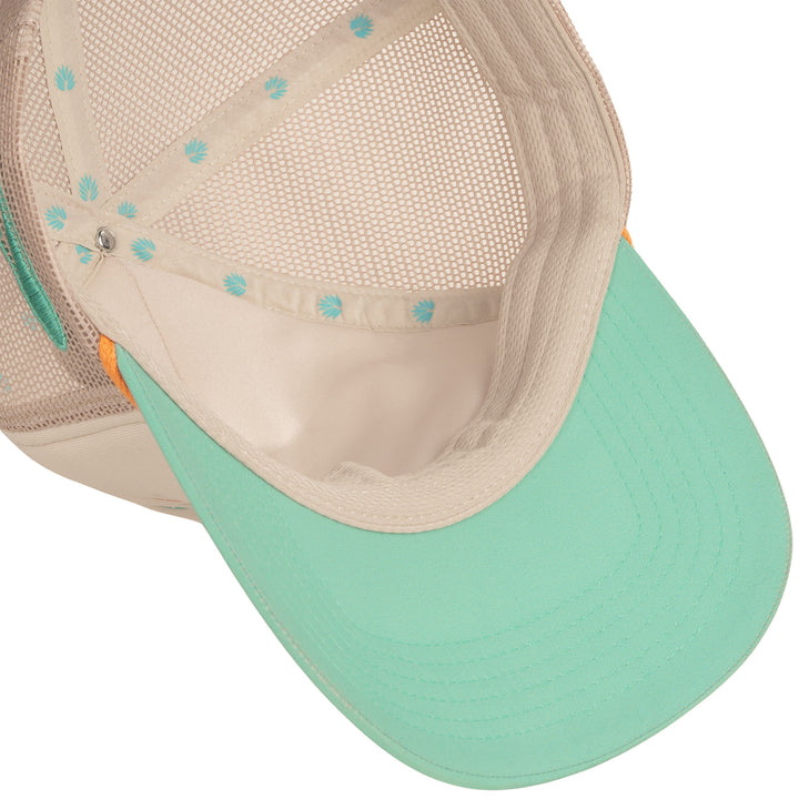 Sendero Coastal Cowgirl Cream Teal Snapback Trucker Hat