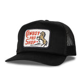 Sendero Cowboy Pro Shop 5-Panel Mesh Black Trucker Snapback Hat