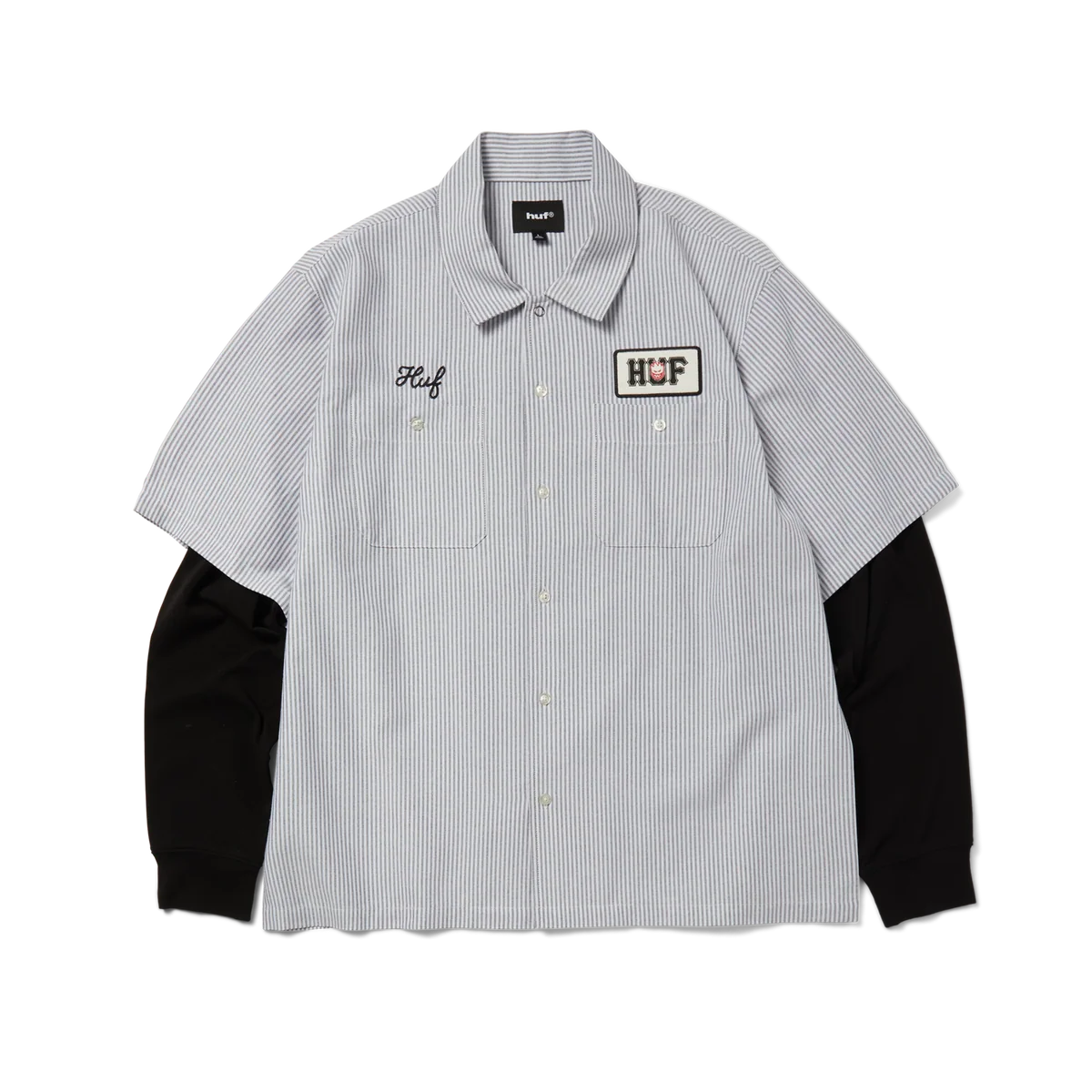 HUF x Spitfire Union Work Shirt Black / White L/s Shirt