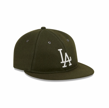 New Era Los Angeles Dodgers Wool New Olive 5950 Retro Crown Fitted Hat