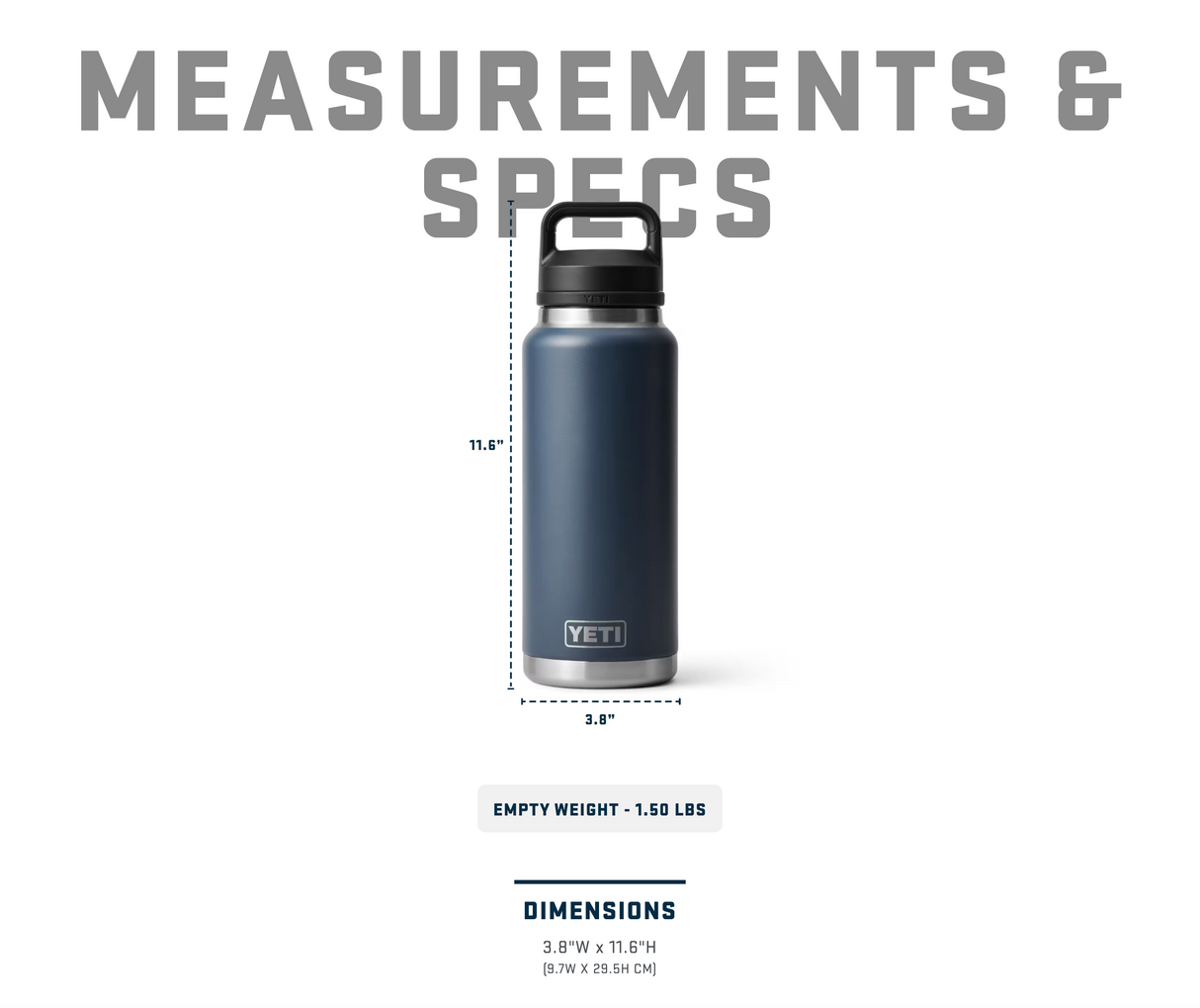 Yeti Rambler 36 oz Bottle Chug Red White Navy Water Bottle