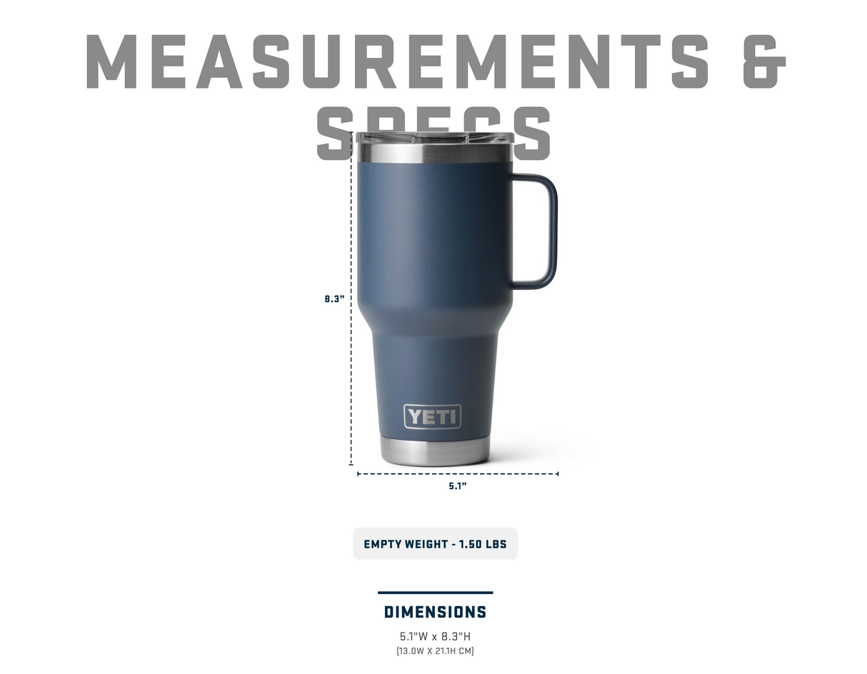 Yeti Rambler 30 oz Travel Mug Black Forest Green