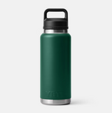 Yeti Rambler 36 oz Bottle With Chug Cap Black Forest Green