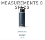 Yeti Rambler 36 oz Bottle With Chug Cap Black Forest Green