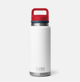 Yeti Rambler 36 oz Bottle Chug White/Navy/Red Water Bottle