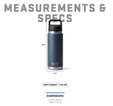 Yeti Rambler 26oz Moon Dust Water Bottle with Chug Cap