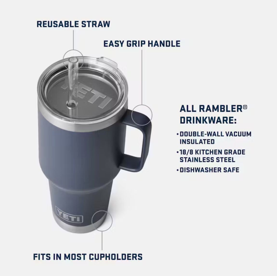 Yeti Rambler 35 oz Straw Mug Moon Dust