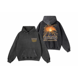 Huf X Thrasher Meltdown Heavyweight Washed Black Hooded Sweatshirt