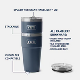 Yeti Rambler 20oz Stackable Cup with Magslider Lid Black