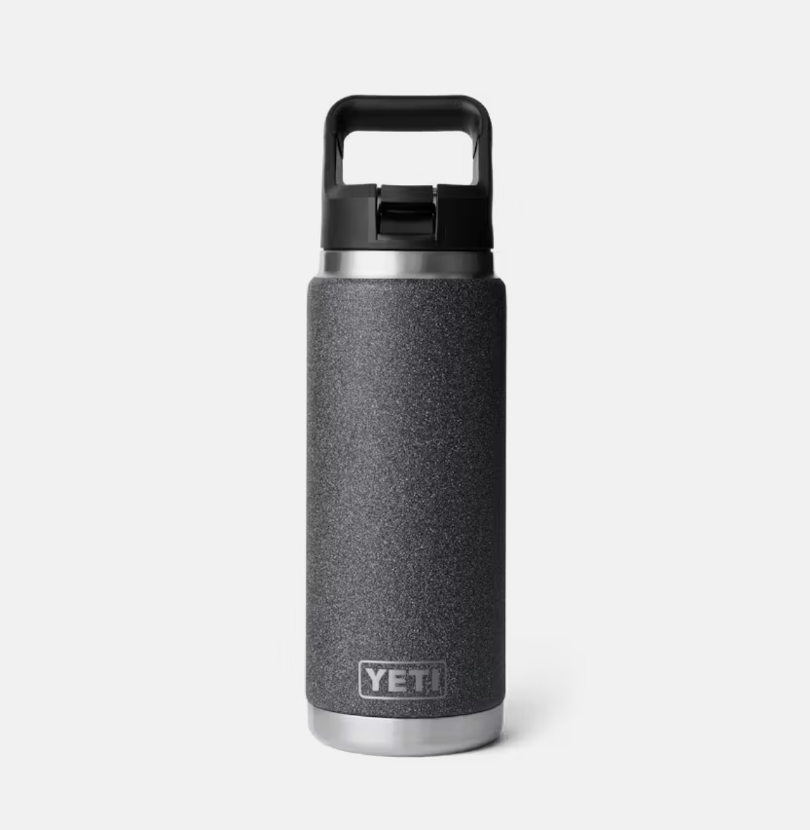 Yeti Rambler 26oz Black Stone Straw Cap Water Bottle