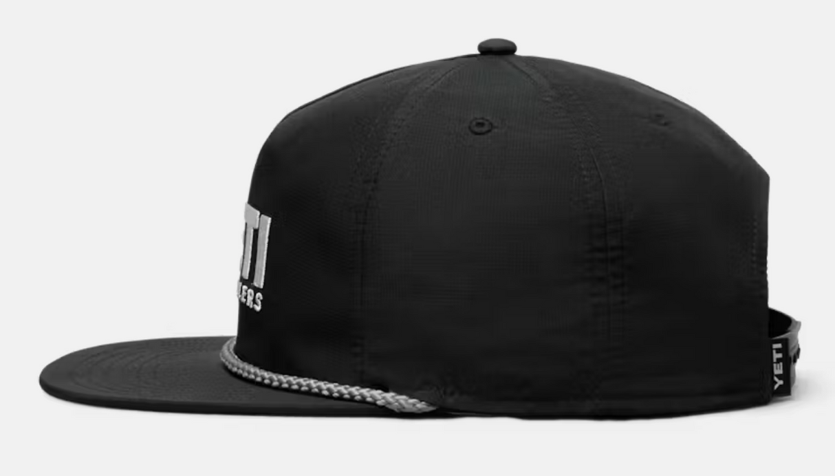 Yeti Coolers Black Flat Brim Rope Snapback Hat