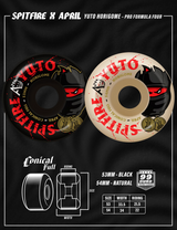 Spitfire x April Yuto Formula Four Conical Full 99D 53mm Black Skateboard Wheels
