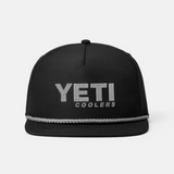 Yeti Coolers Black Flat Brim Rope Snapback Hat
