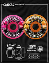 Spitfire Formula Four Conical 99D 55mm Orange Skateboard Wheels