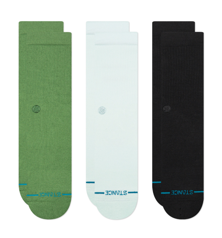 Stance Icon Ice Blue 3 Pack Crew Socks