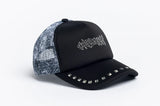 Autumn x Corduroy Stud Trucker Black Hat