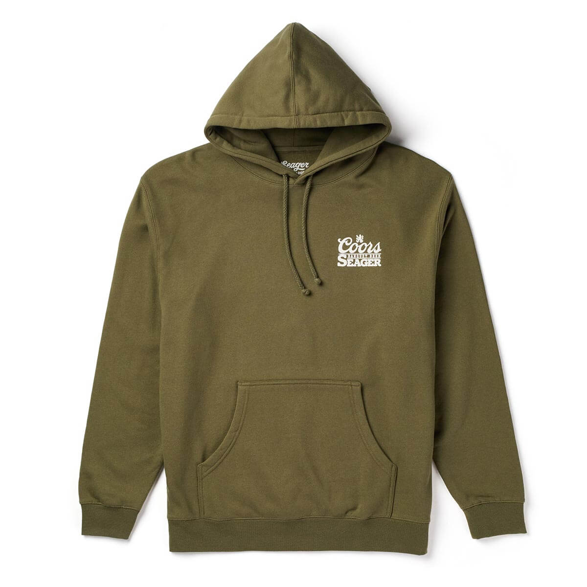 Seager X Coors Banquet Bumper Olive Hooded Sweatshirt