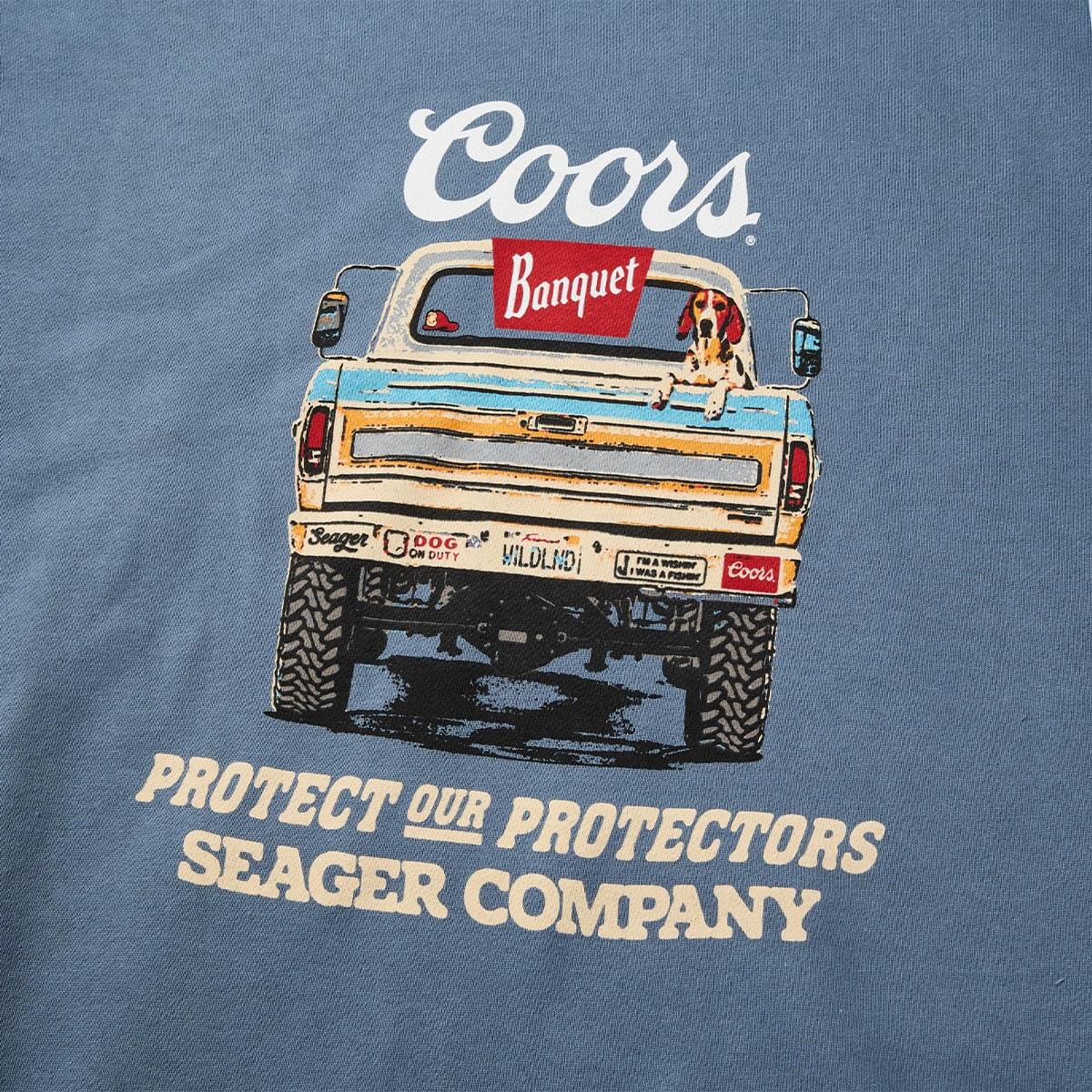 Seager X Coors Banquet Bumper Steel Blue Hooded Sweatshirt