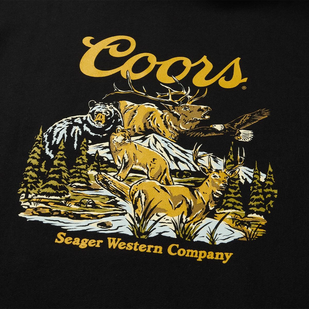 Seager X Coors Banquet Preserve Black Hooded Sweatshirt