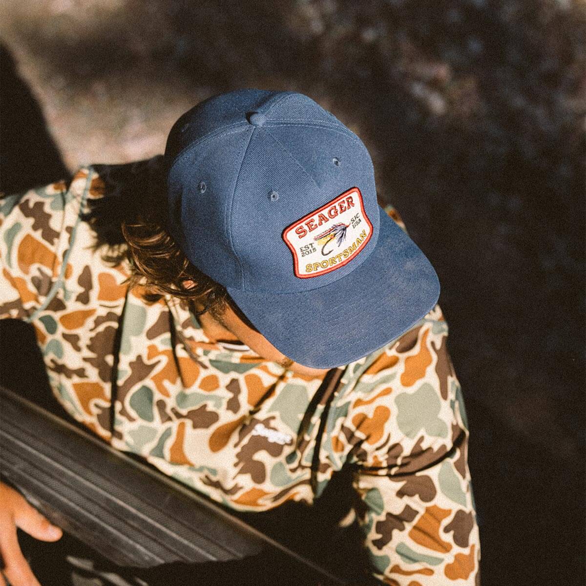 Seager Sportsman Navy Snapback Hat