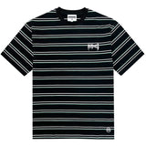 No Hours Time Code Black/Green/White Striped S/s Shirt