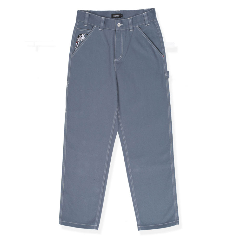 Theories Piano Trap Slate Blue Contrast Stitch Carpenter Pants