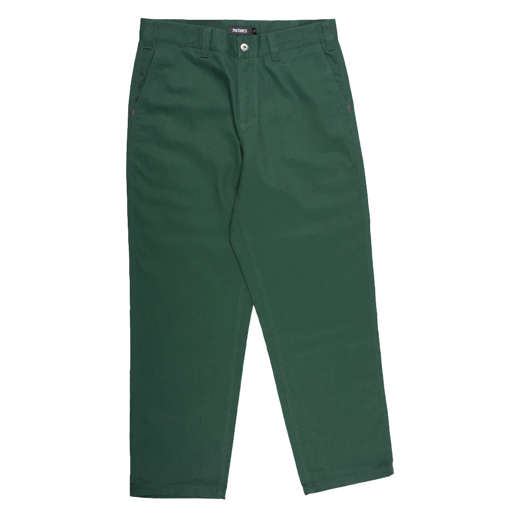 Theories Stamp Work Forest Green Pants