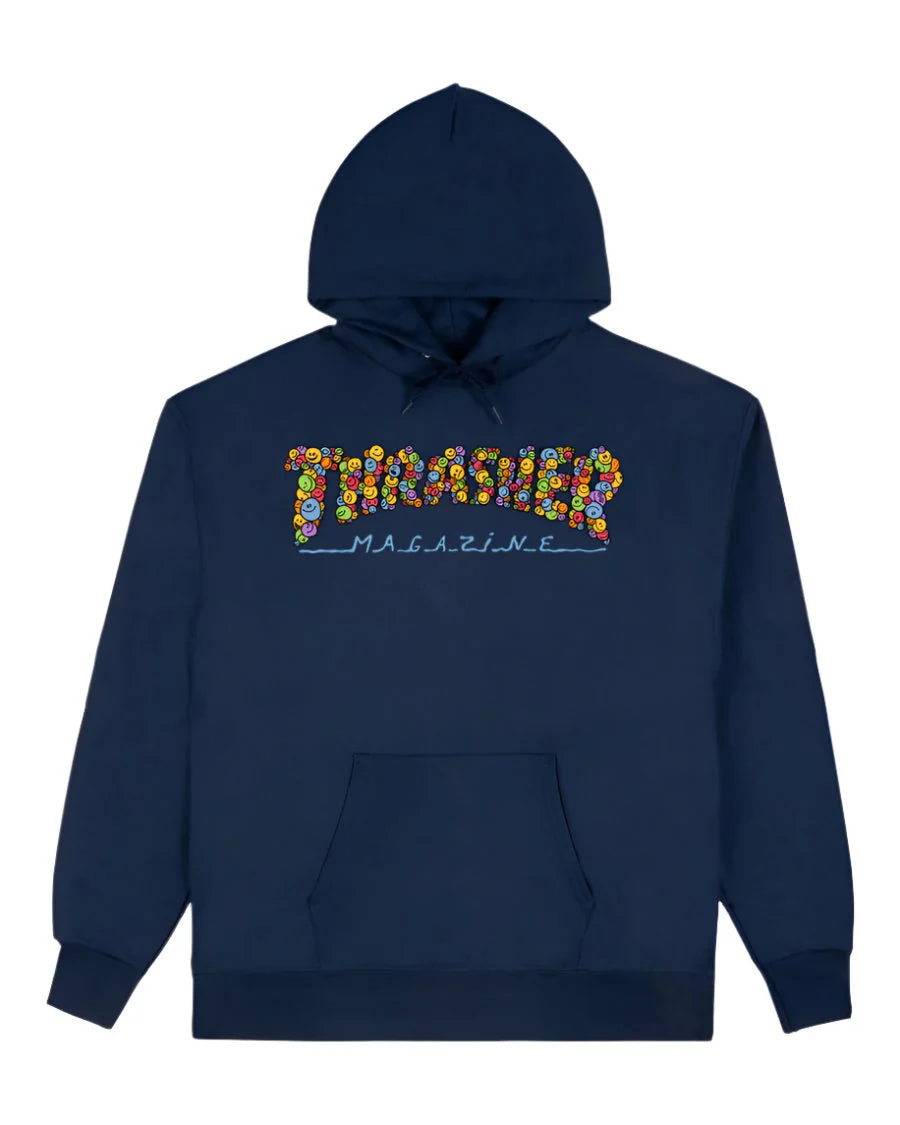 Thrasher Smile by Spanky Navy Hooded Sweatshirt