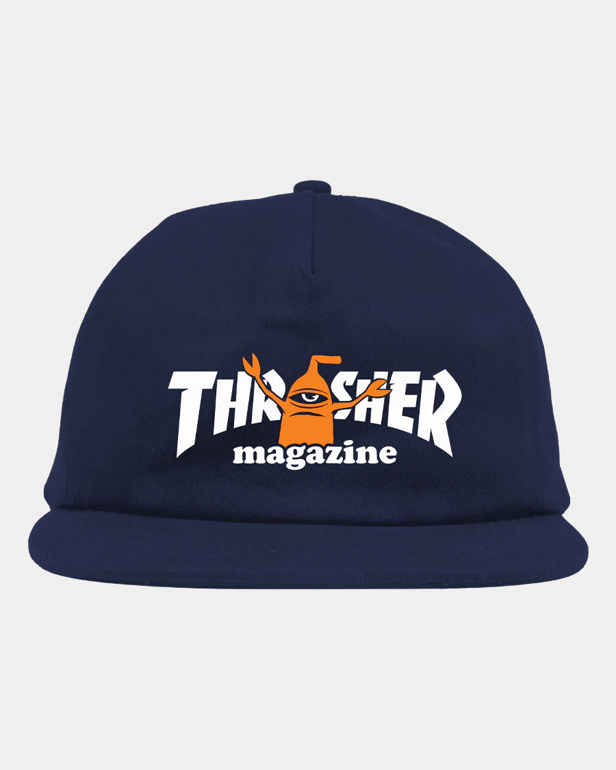 Thrasher X Toy Machine Sect Navy Snapback Hat