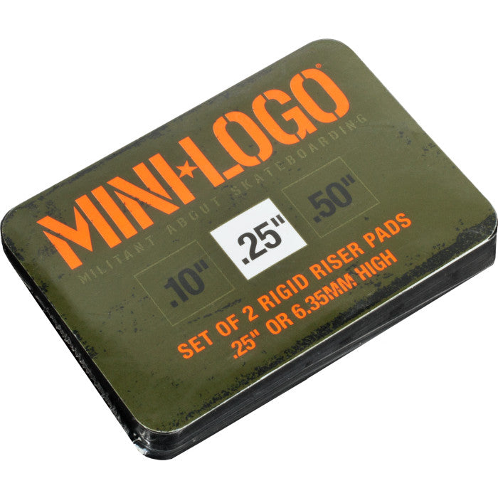 Mini Logo Rigid ABS 1/4" Black Risers