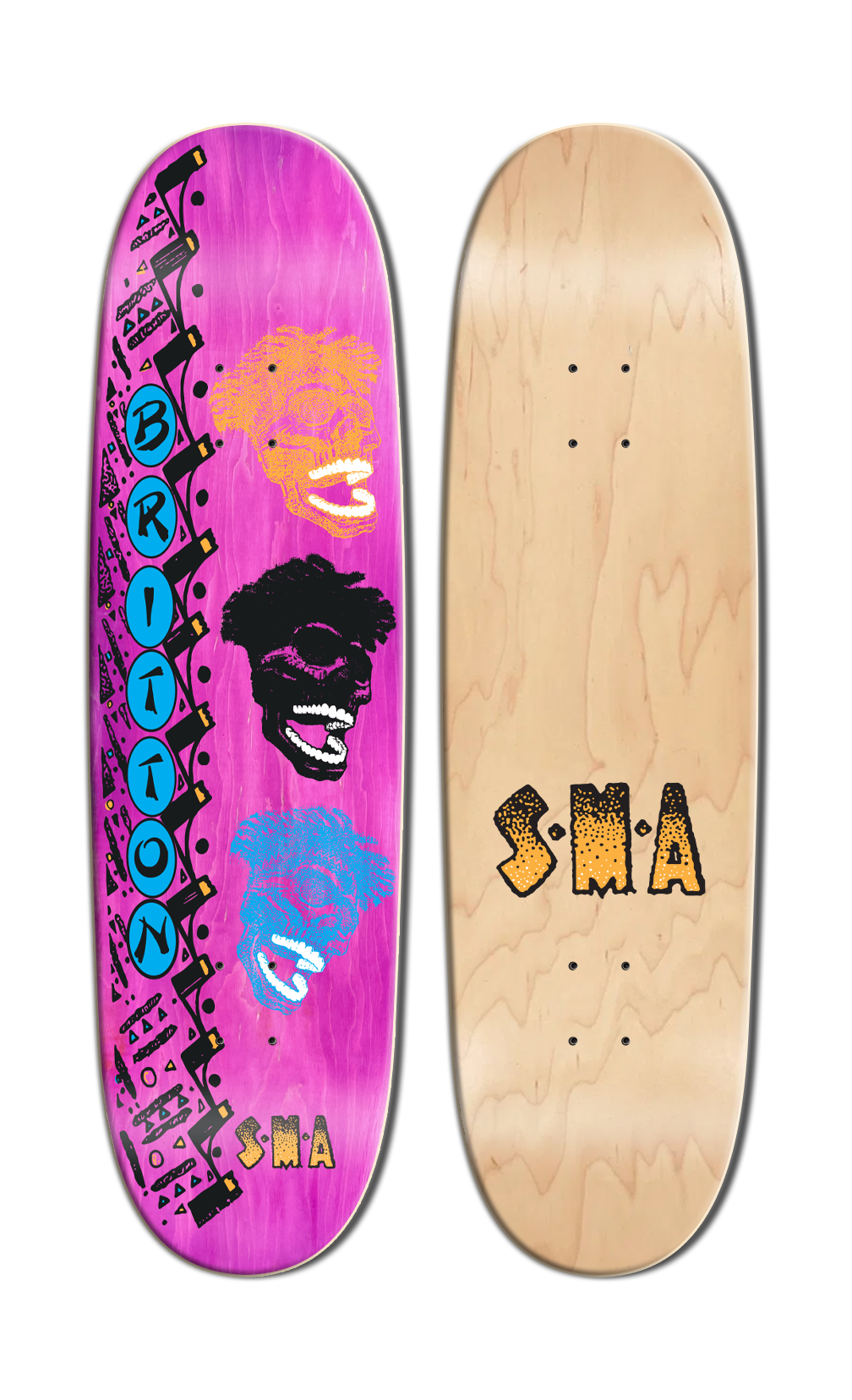 Santa Monica Airlines Series 4 Tuma Britton Pink Stain 8.875" Skateboard Deck