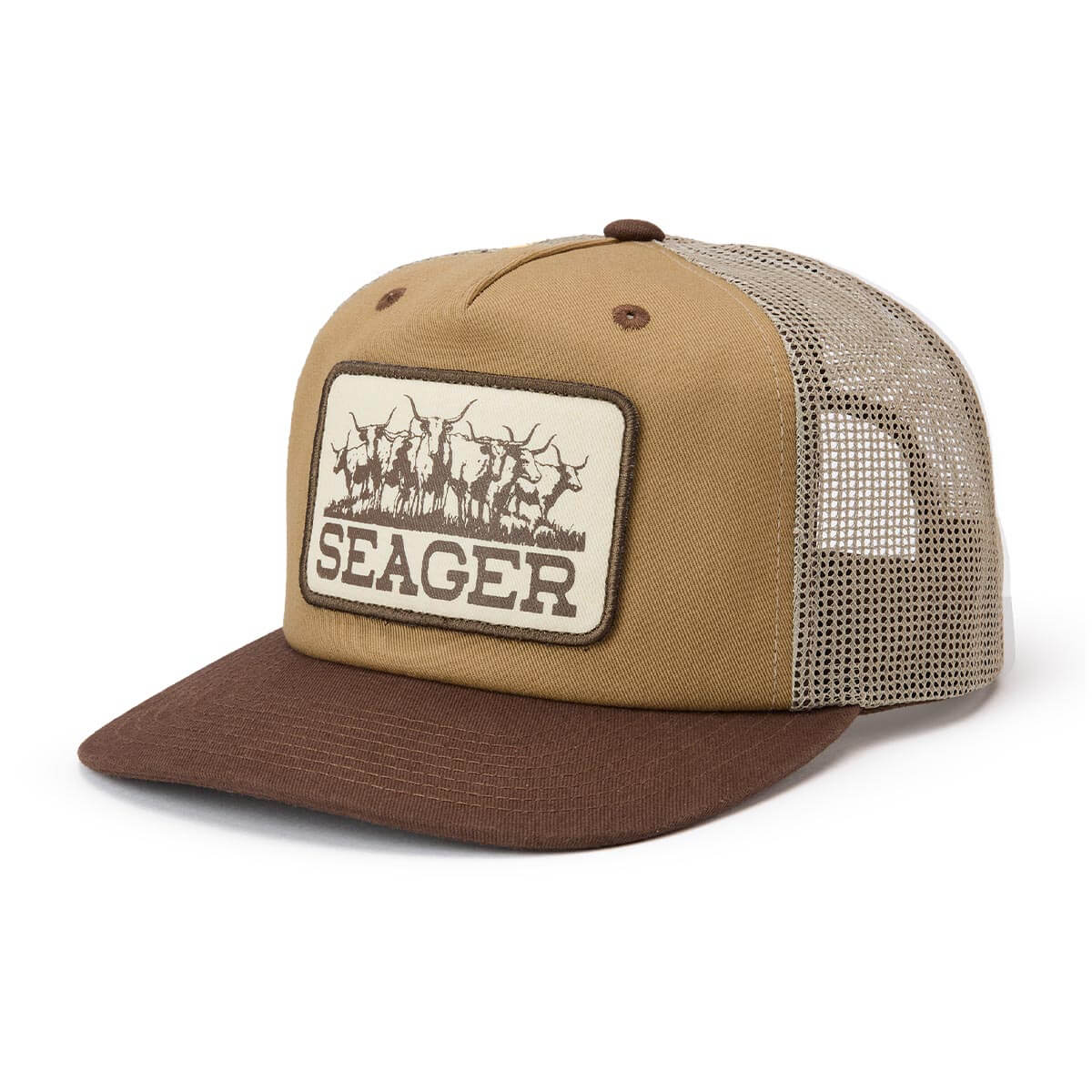 Seager The Herd Tan Brown Trucker Snapback Hat