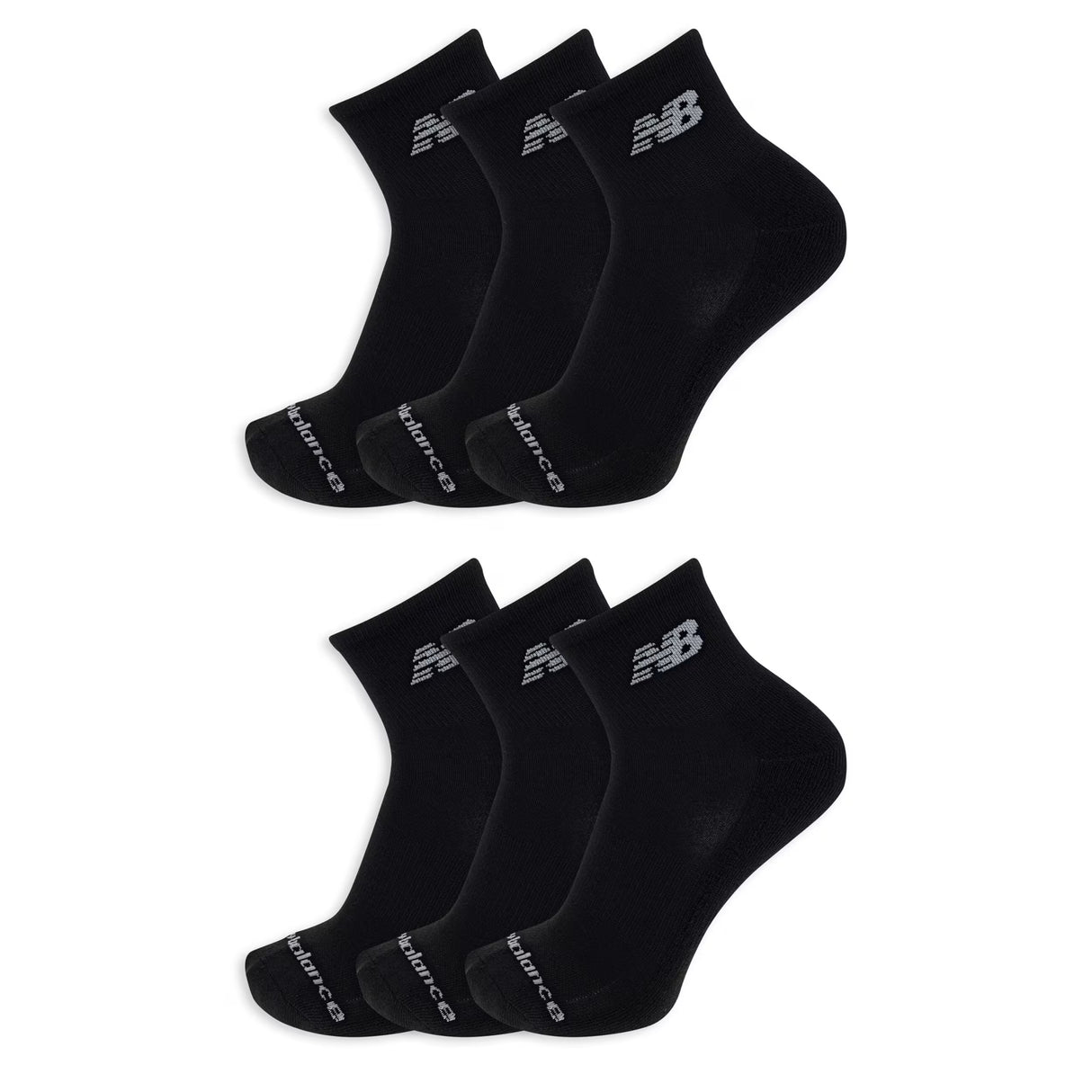 New Balance Quarter Black 6 Pack Socks