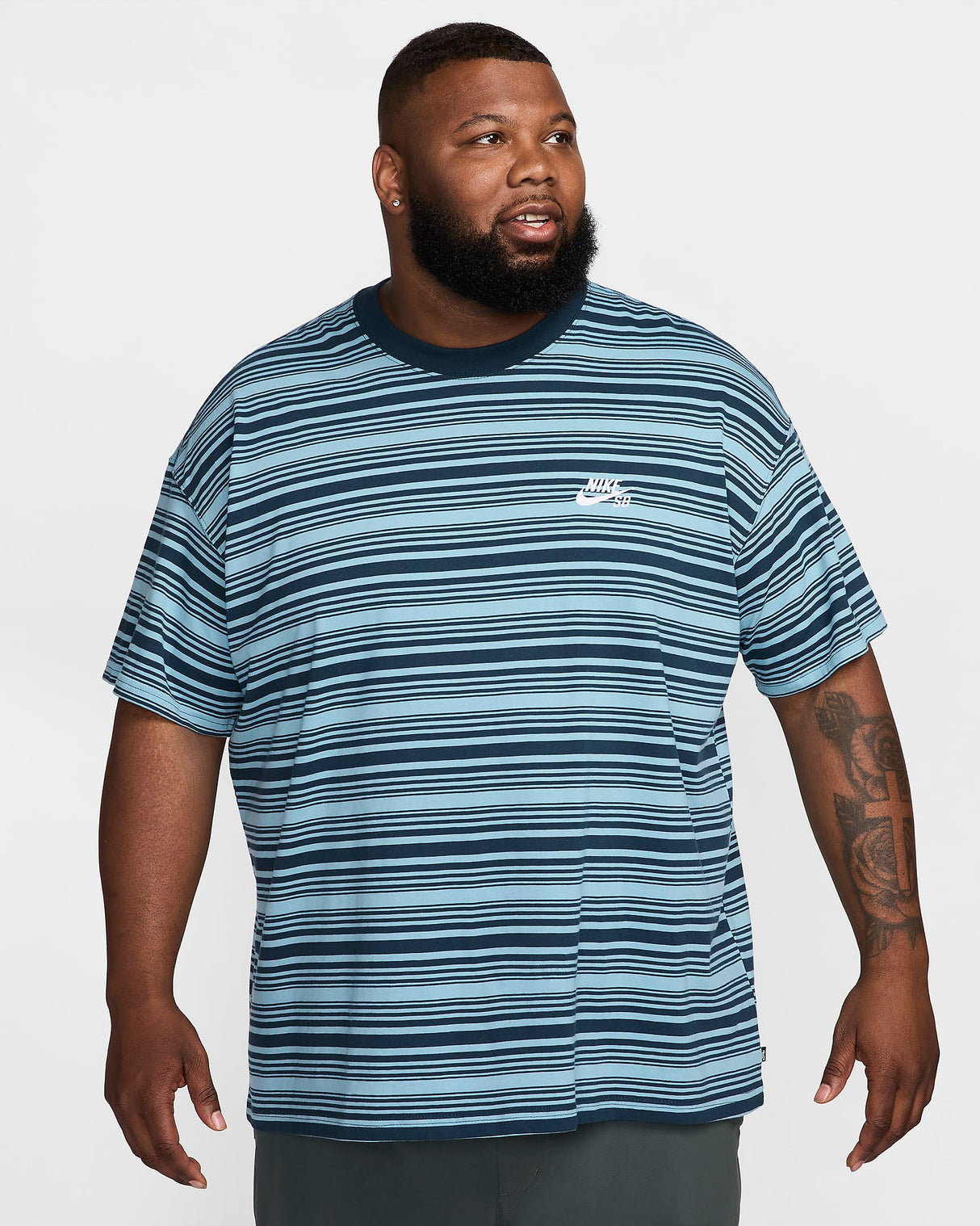 Nike SB Max 90 Striped Denim Turquoise S/s Shirt