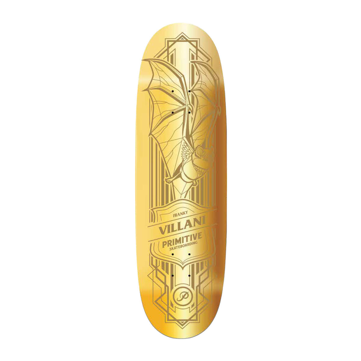 Primitive Villani Bat 9.125" Gold Skateboard Deck