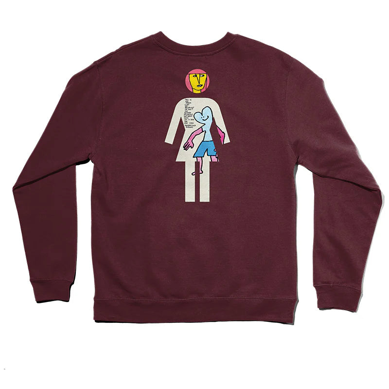 Girl x Modernica Gonz Burgundy Crewneck Sweatshirt