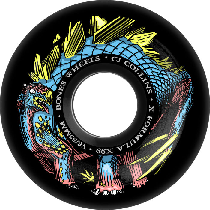 Bones X-Formula V6 53mm x99 Collins Dino-Sortas Wide-Cut Black Wheels