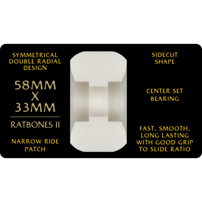 Powell Peralta Dragon Formula Yellow Ratbones II 95a 58mm x 33mm Skateboard Wheels