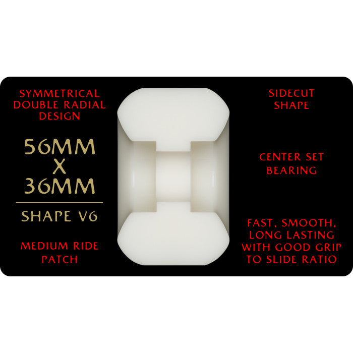 Powell Peralta Dragon Formula Red 93A 56mm x 36mm Off White V6 Skateboard Wheels