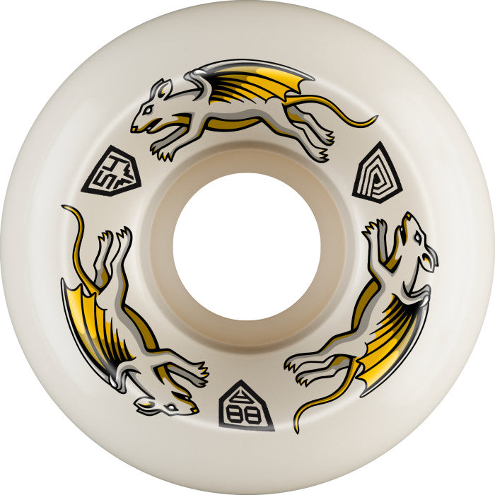 Powell Peralta Dragon Formula Nano Rats 88a 54mm x 34mm White Skateboard Wheels