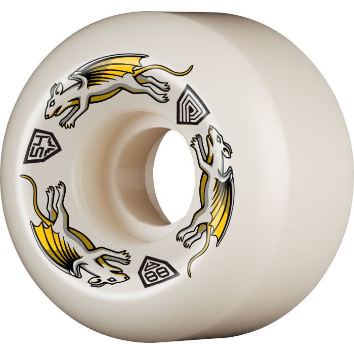 Powell Peralta Dragon Formula Nano Rats 88a 54mm x 34mm White Skateboard Wheels