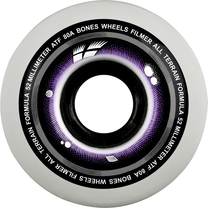 Bones Filmers 52mm All Terrain Formula 80A Skateboard Wheels