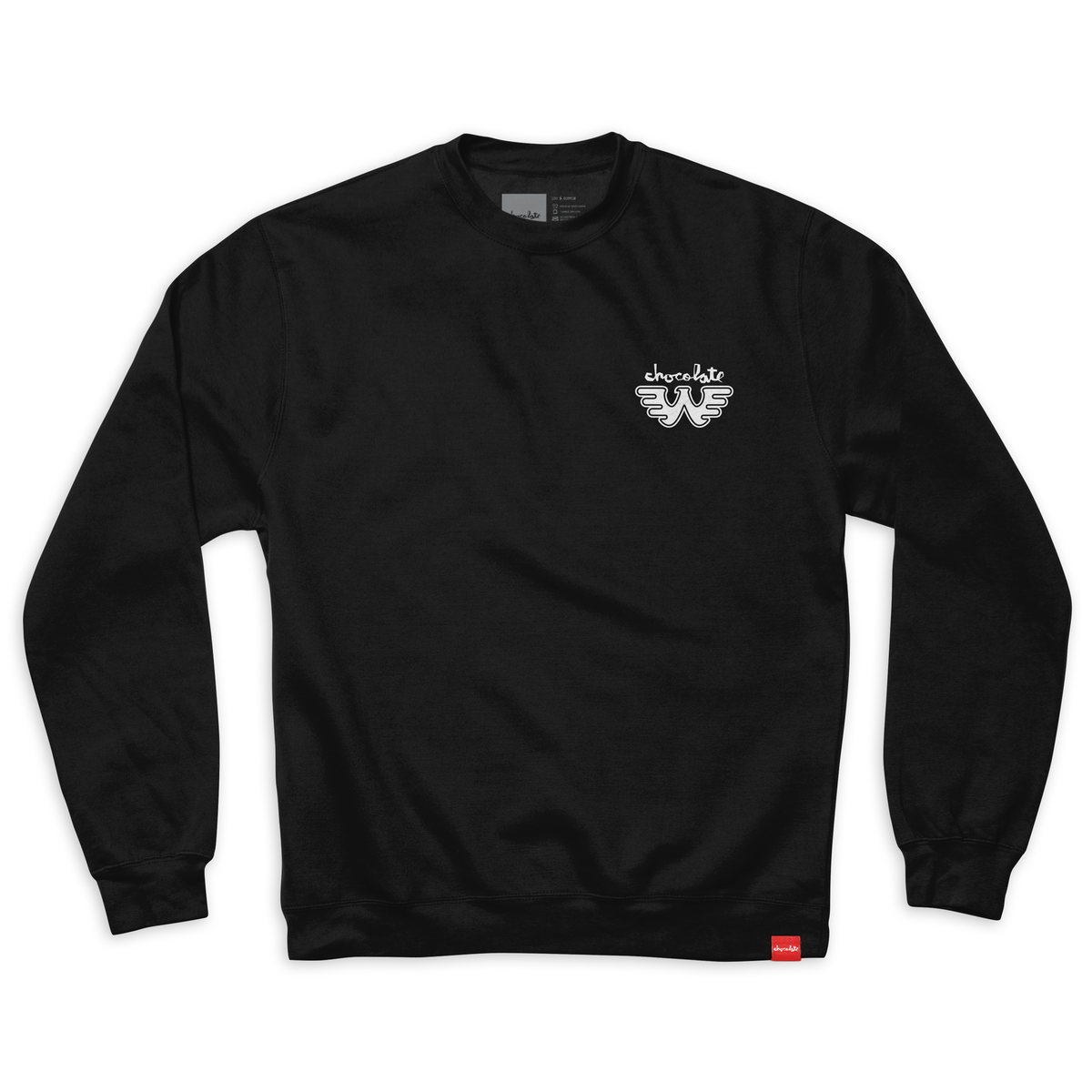 Chocolate x Waylon Jennings Embroidered W Black Crewneck